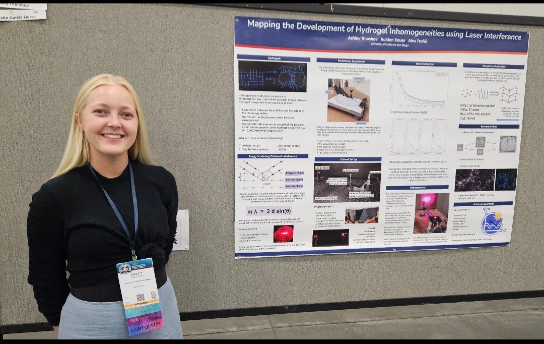 Ashley standing in front of a poster presentation