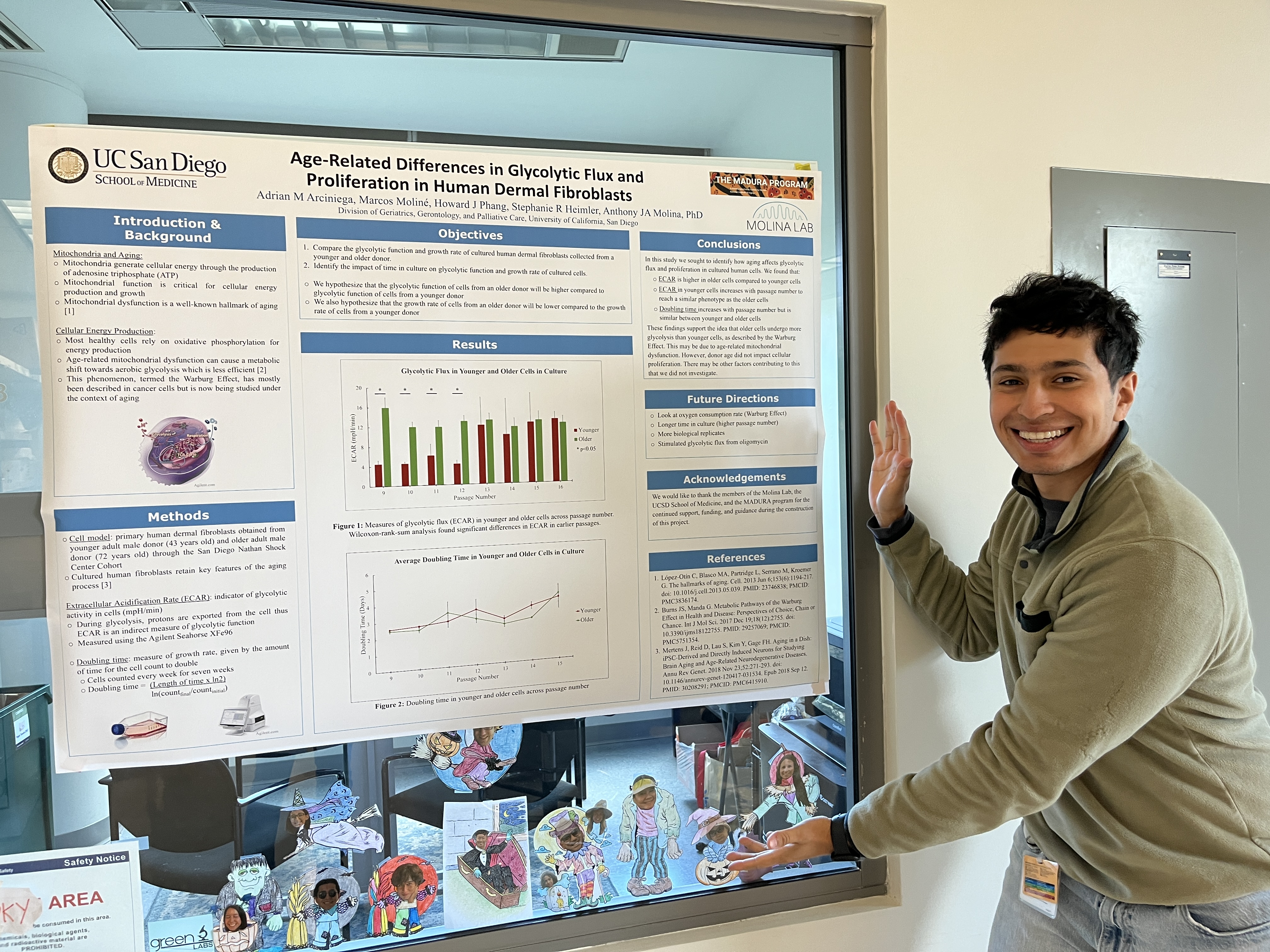 adrian with research poster 2
