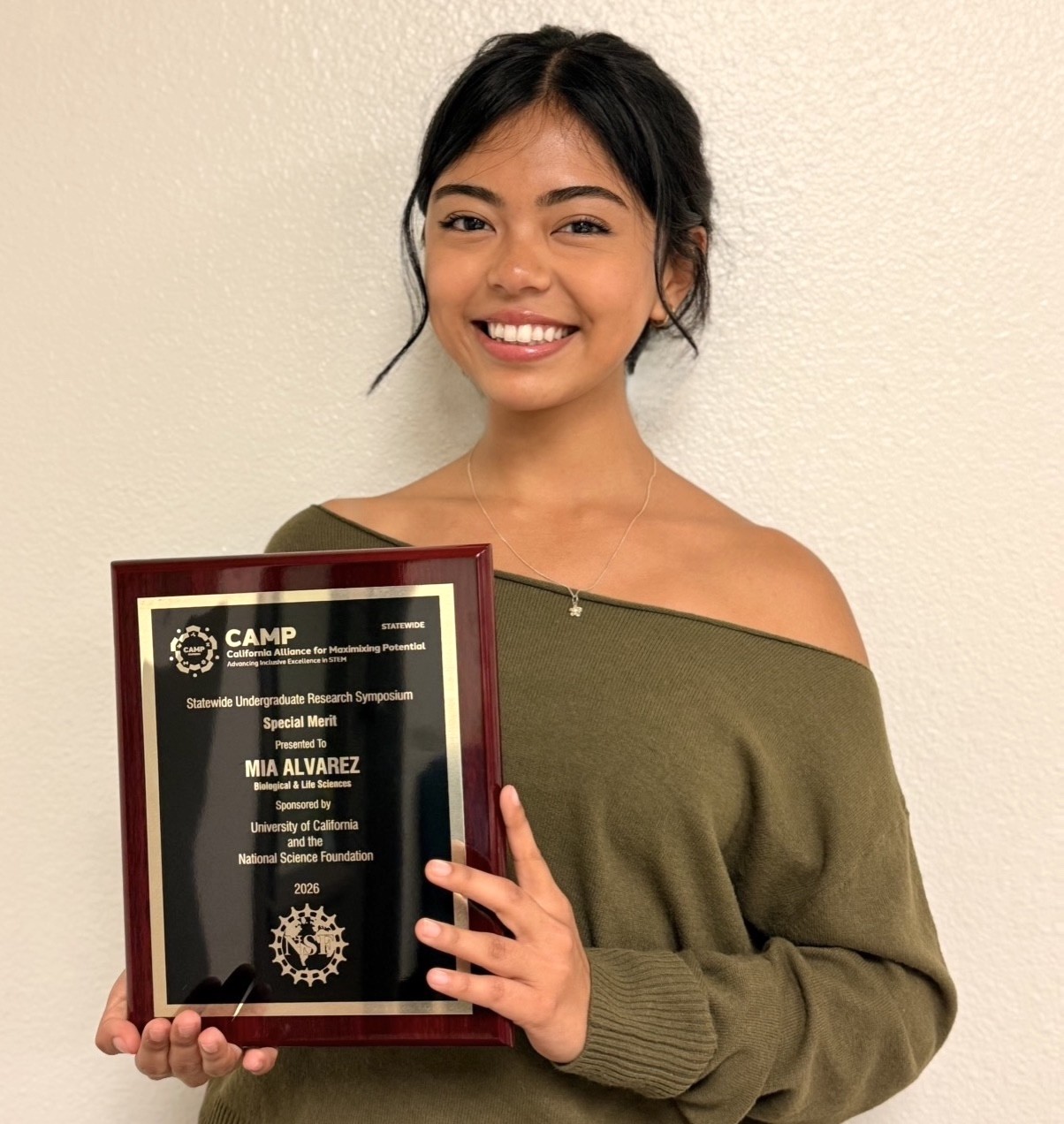 Mia Alvarez Profile/Receiving CAMP Award